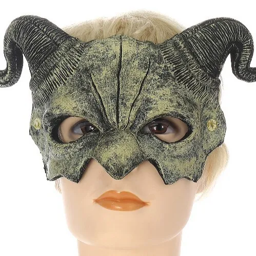 Meia face ram chifre máscara halloween cosplay máscara ressurreição carnaval espuma do plutônio demônio satanás máscara cosplay máscaras de máscaras
