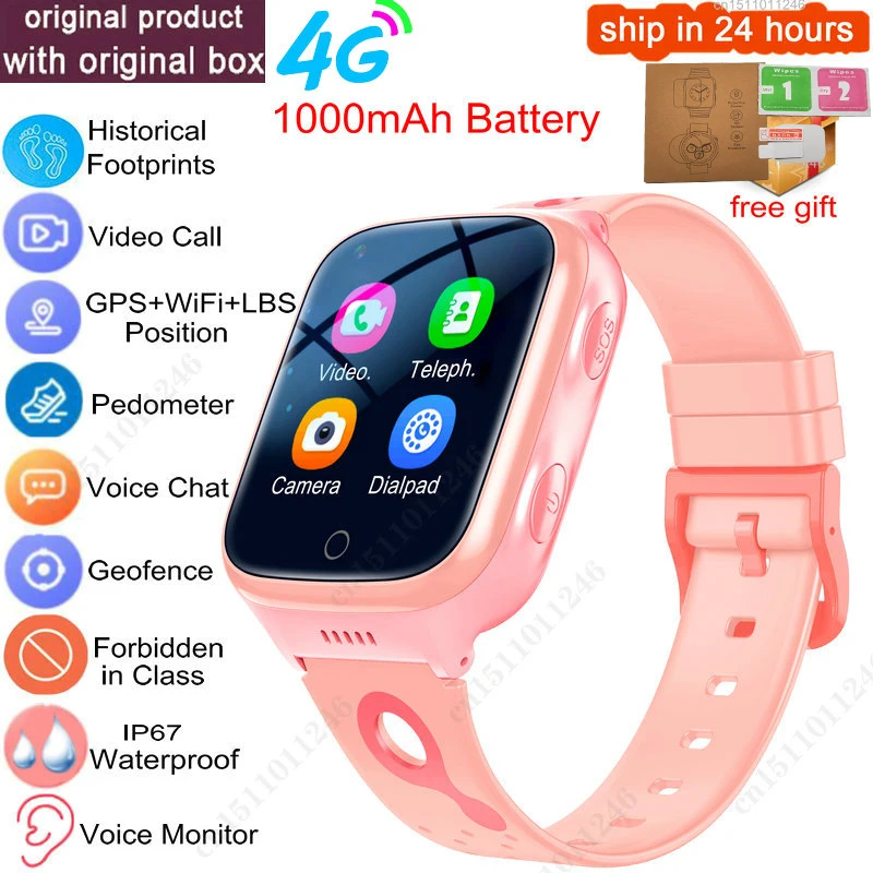 KGG 4G Smart Horloge Kinderen GPS WiFi 1000mAh Video-oproep Tracker Locatie SOS Call Back Monitor Telefoon Horloge smartwatch Kinderen Geschenken