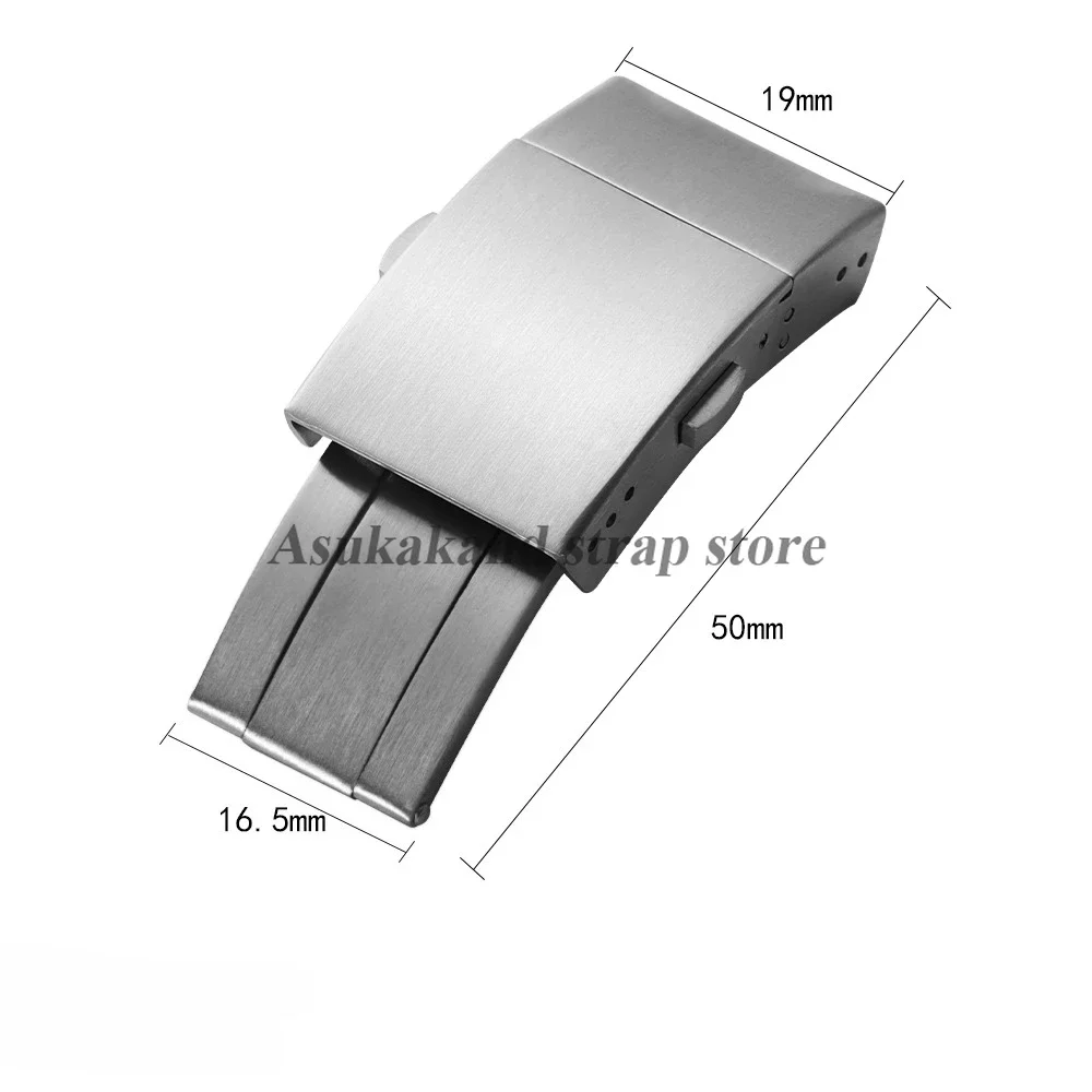 الفولاذ المقاوم للصدأ للطي مشبك 19 مللي متر ل ل لونجين ل HYDROCONQUEST حزام ساعة سيليكون زر مزدوج ساعة الملحقات #6