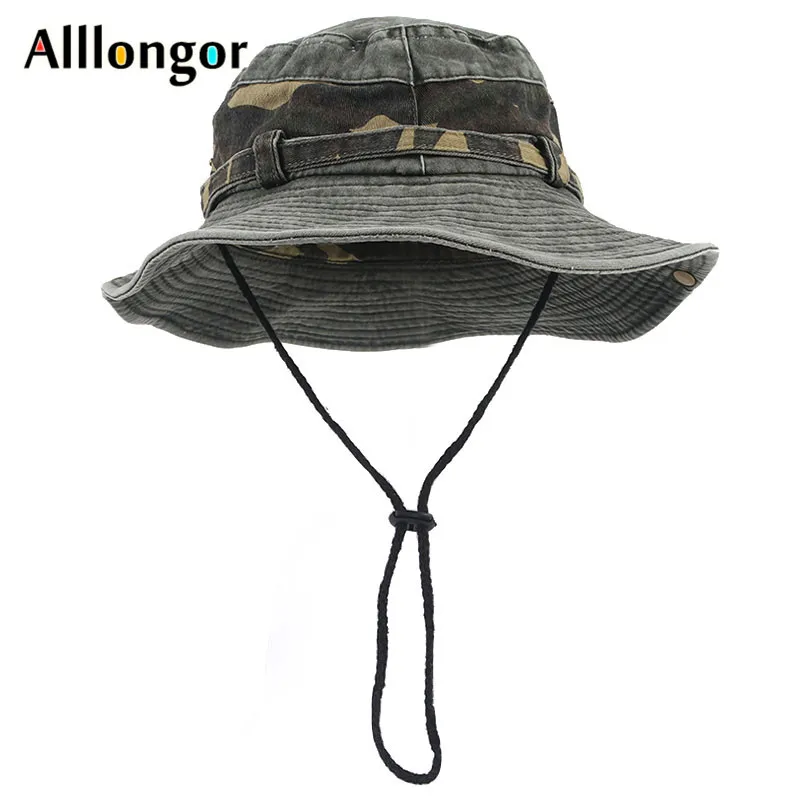 Fisherman Cap Bucket Hat 2024 Outdoor Men\'s Cap Summer Camouflage Retro Cotton Sun Hat Panama Jungle Fishing Hats Dad Beach Cap