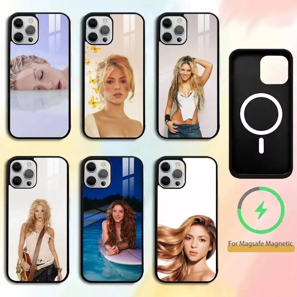 Funda para Teléfono S-Shakira-Singer-Colombia-Waka Waka para iPhone 17, 16, 15, 14, 13, 12, 11 Plus, Pro, Compatible con Carga Inalámbrica Magnética