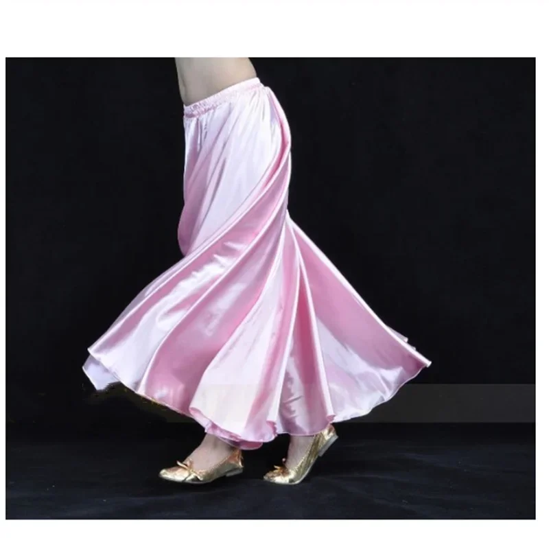 أزياء نسائية للرقص الشرقي بدائرة كاملة ، تنورة طويلة من الساتان ، فساتين قاعة رقص قبلية ، تنورة فلامنكو ، أزياء للبالغين