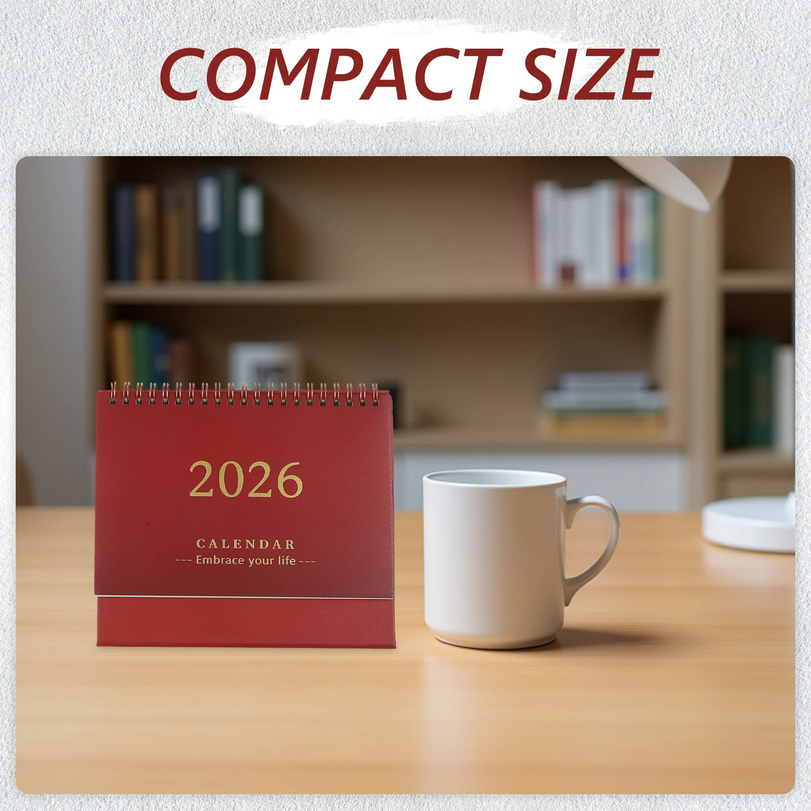 

2026 Mini Desk Calendar: Compact Standing Desktop For Home Office School, Small Space-Saving Design, Paper, Yearly