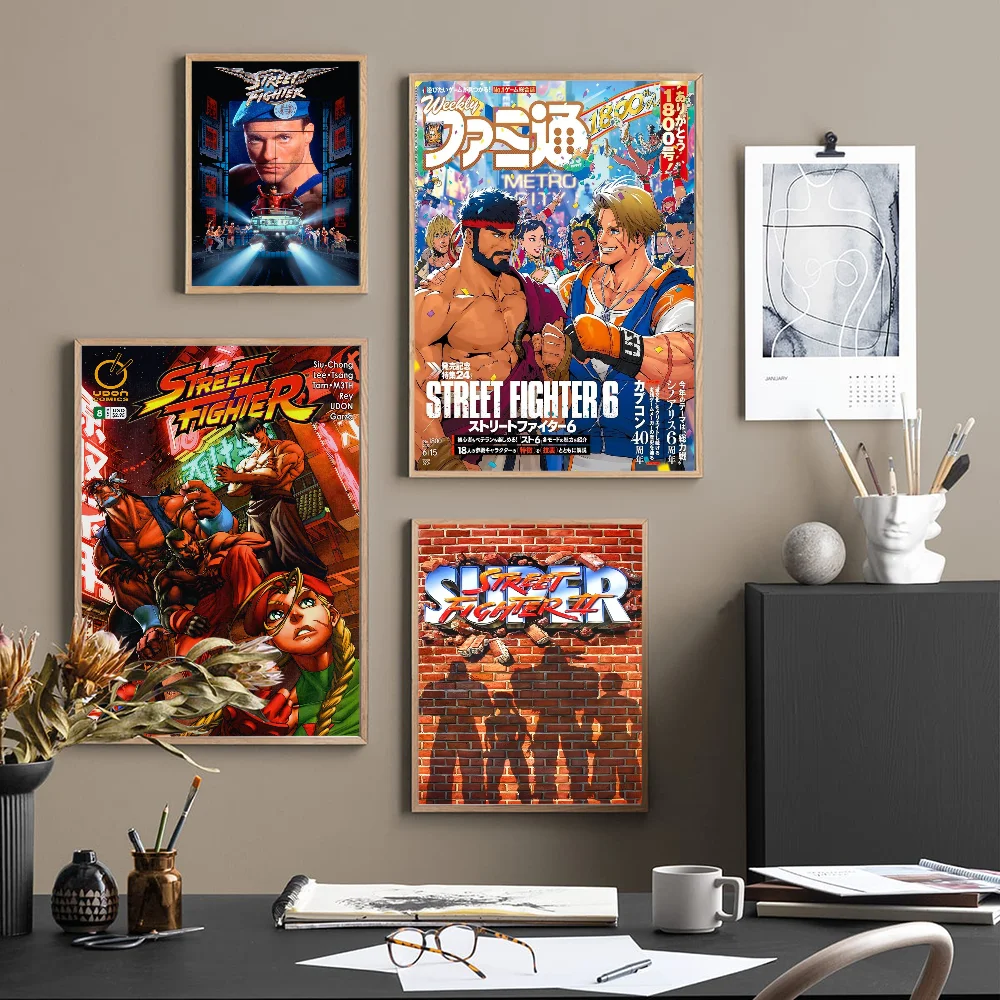 Game S-STREET F-FIGHTER Classic Vintage Posters Whitepaper Prints Posters Artwork Kawaii Room Decor