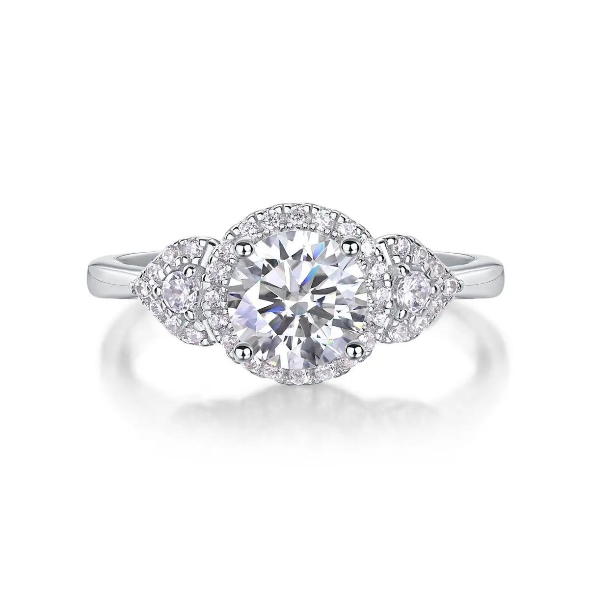 

1Cttw D Color Moissanite Engagement Ring 925 Sterling Silver 18k Gold Plated Lab Created Diamond Couple Wedding Band Rings