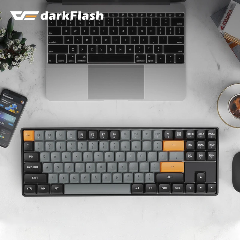 Darkflash GD89 Mechanical Keyboard 89 Keys USB Type-C Wired and 2.4 Wireless Red Switch Keboards for PC Computer and Laptop