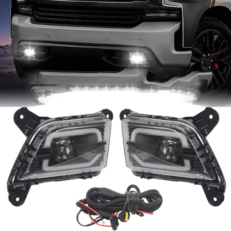 

Car Bumper LED Assembly Fog Lamp Assembly Daytime LED Fog Light Lamp For Chevrolet Silverado 1500 2019 2020