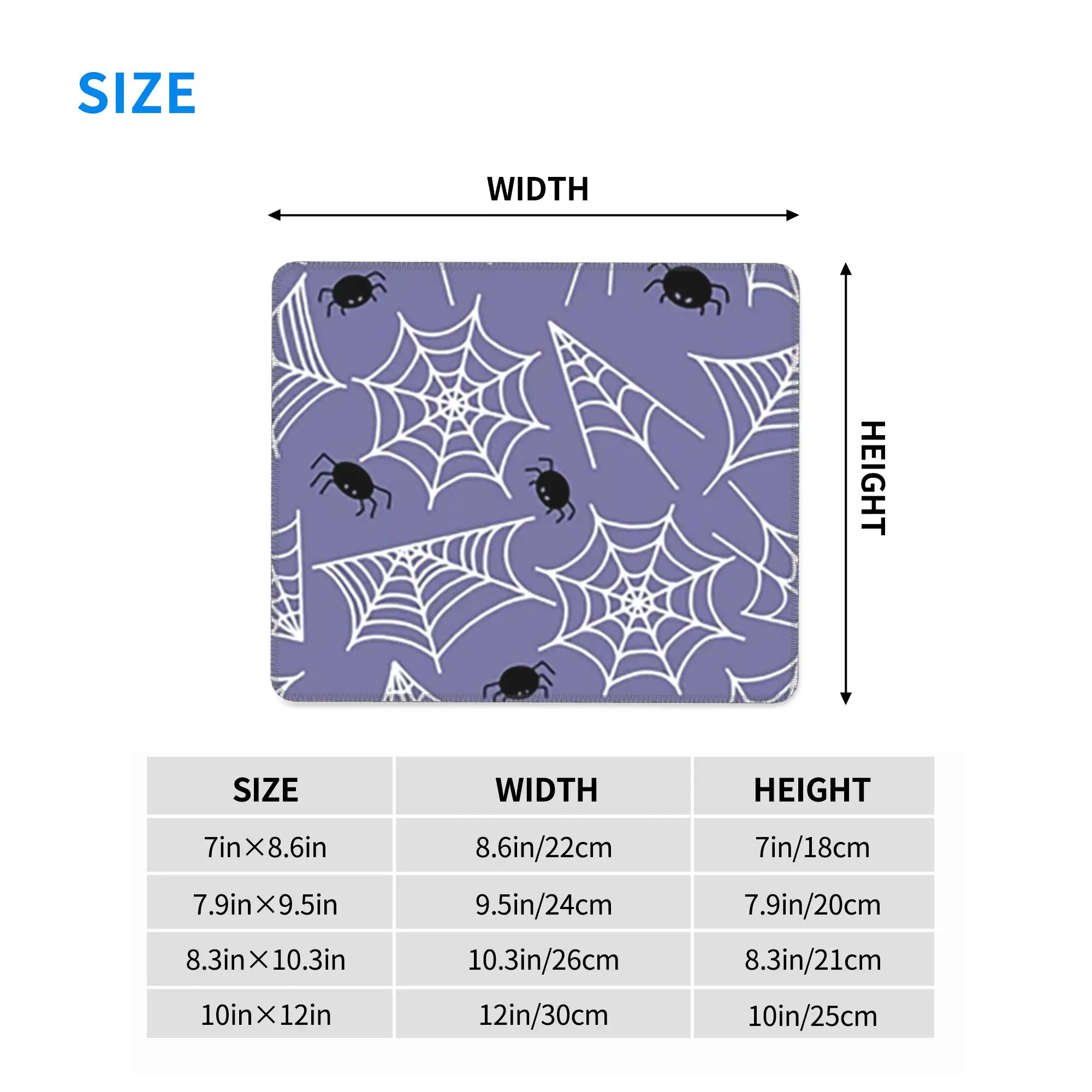 Halloween Black Cat Spider Gothic Witch Mouse Pad Computer Keyboard Mouse Mat PC Laptop Desk Mat Office Accessories Table Mats