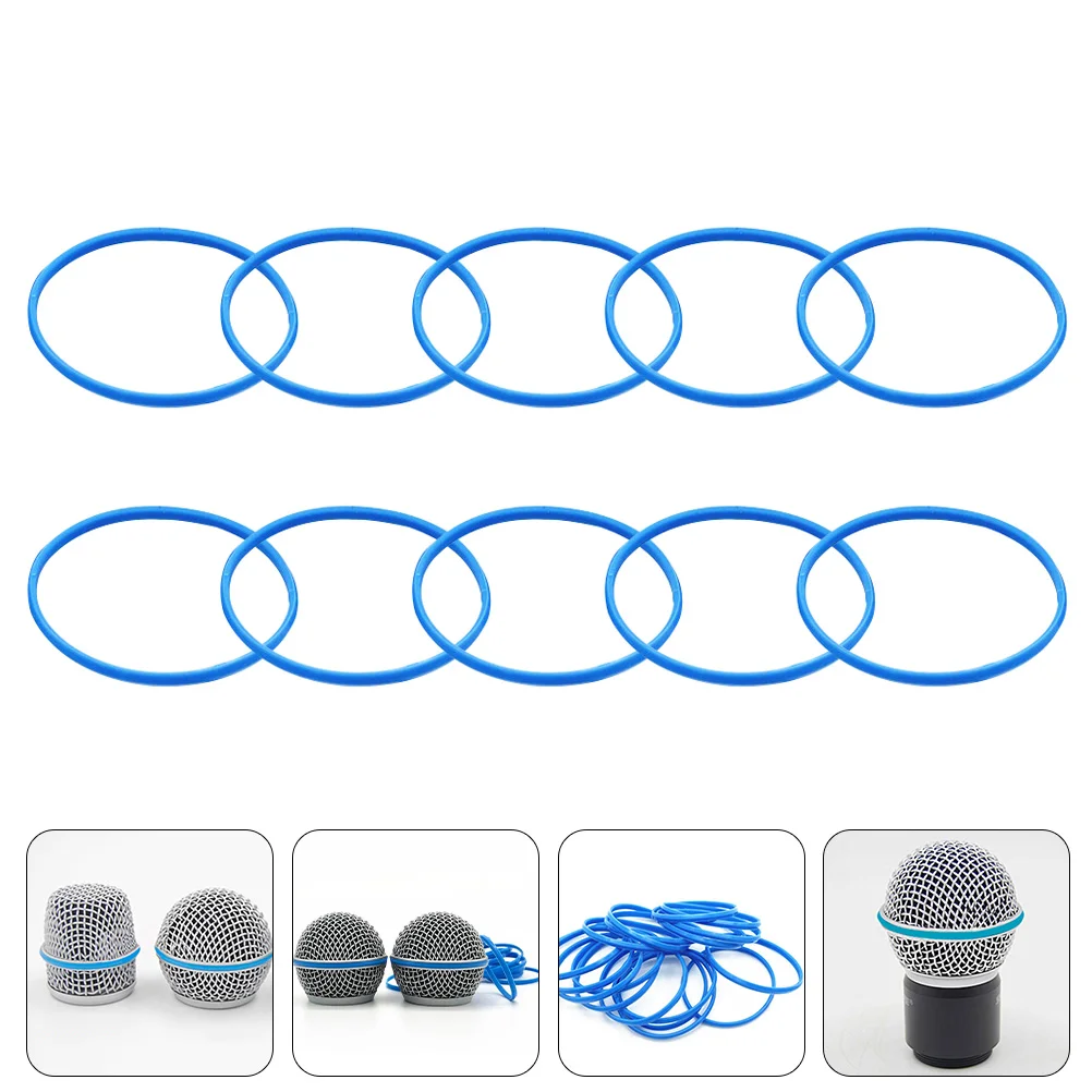 

10 Pcs Microphone Mesh Rubber Ring Protection Supplies Protectors Grille Major Wired Rings Ktv for Handheld