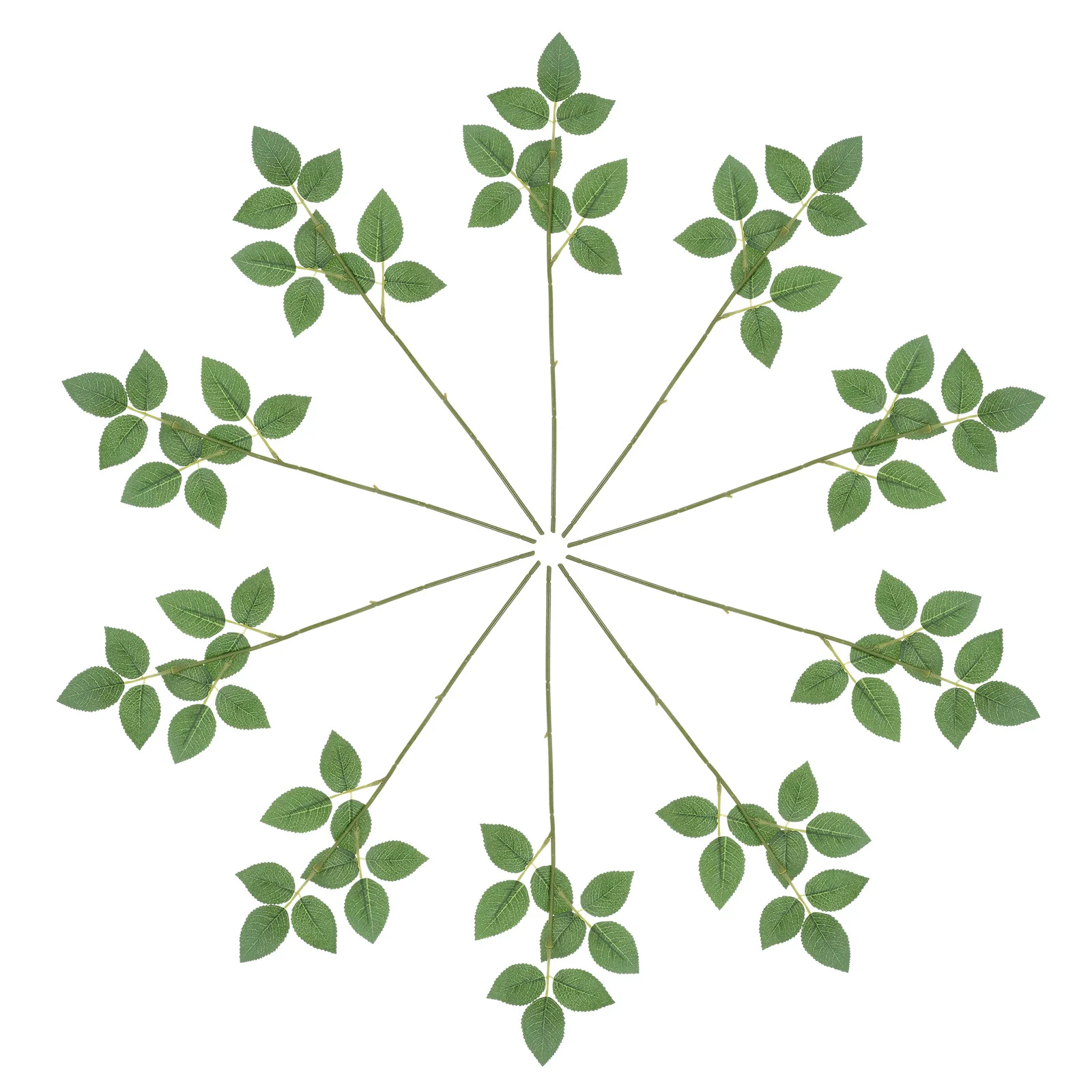 

10Pcs Artificial Rose Stems Floral Wire with Leaves Durable High Simulation Floral Stems for Craft Flowers Wedding Boutonnieres