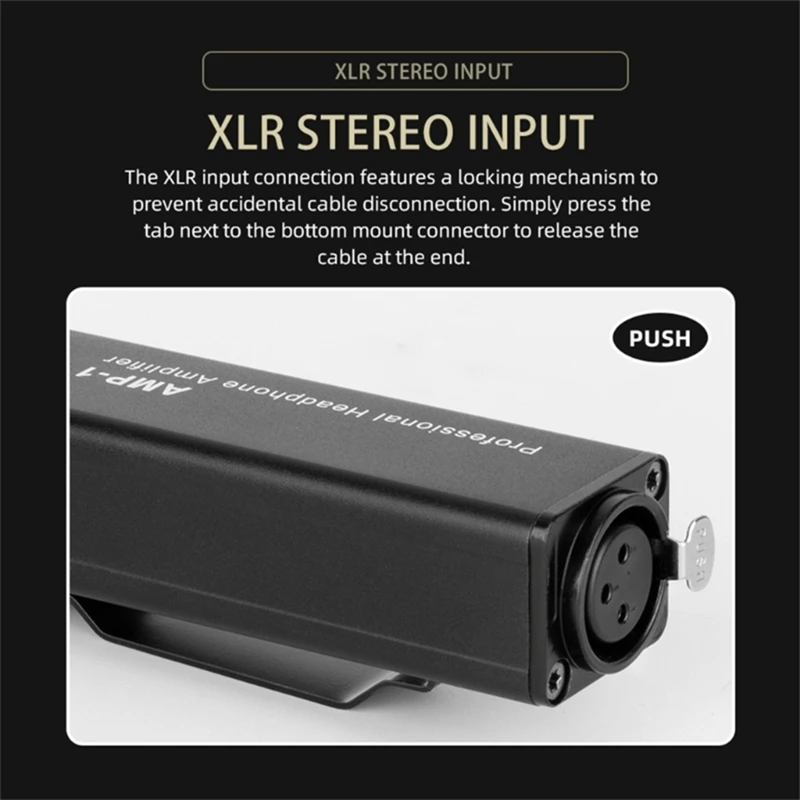 Plastic Protable XLR To 3.5Mm Headphone Amplifier No Interference Hifi Sound Quality With Output Volume Control For Music Lover