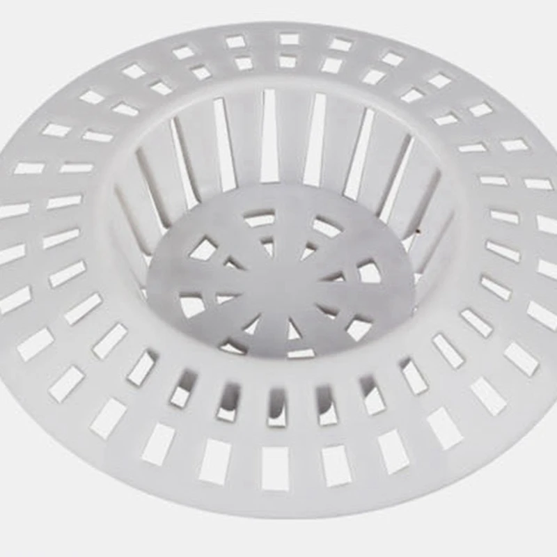 5Pcs Washbasin Anti Blocking Filter Plastic Grid Drain Hole Filter White Diameter 60Mm