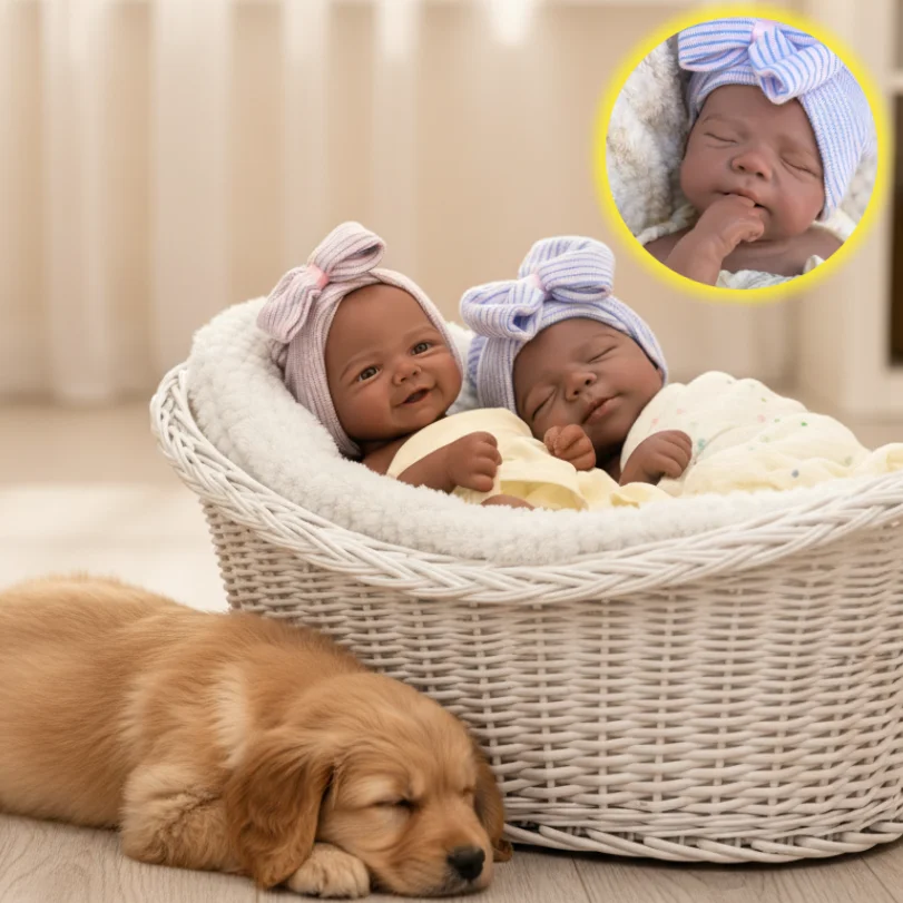 

18-дюймовая темная кожа может открыть рот Pascale & Vivienne, однотонная кукла для девочек, реалистичная настоящая кукла для новорожденных