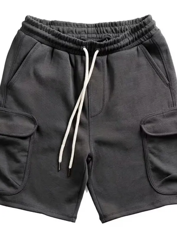 

Japanese Streetwear Style Loose Fit Cotton Knitted Workwear Shorts Men's Casual Breathable Comfortable Five-Quarter Pants