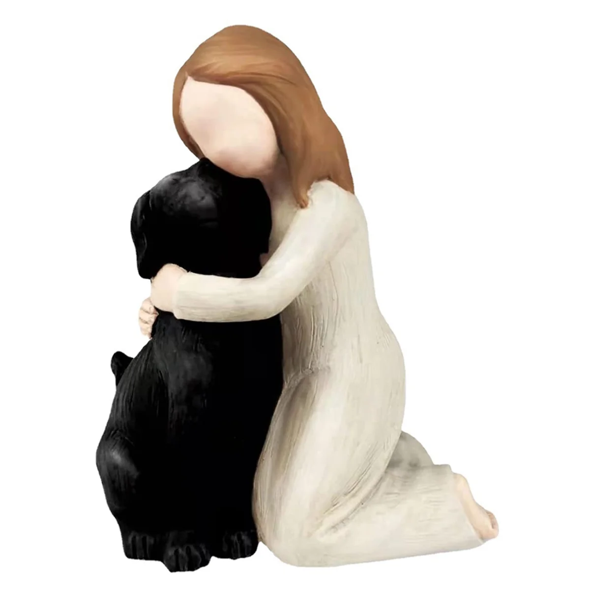 

Статуэтки Love My Dog, подарки дружбы с ангелом, скульптурные фигурки ручной росписи для любителей собак, черный цвет