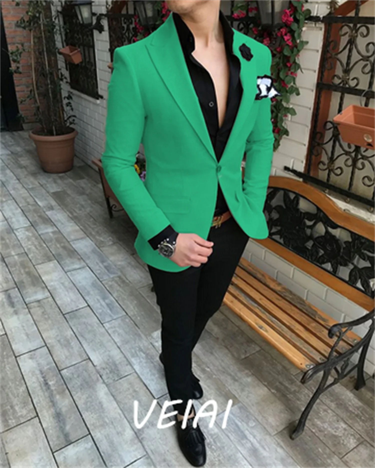 

Мужской повседневный костюм из двух предметов по индивидуальному заказу, приталенный пиджак, смокинги на одной пуговице с лацканами для выпускного вечера, свадебные женихи (куртка + брюки)