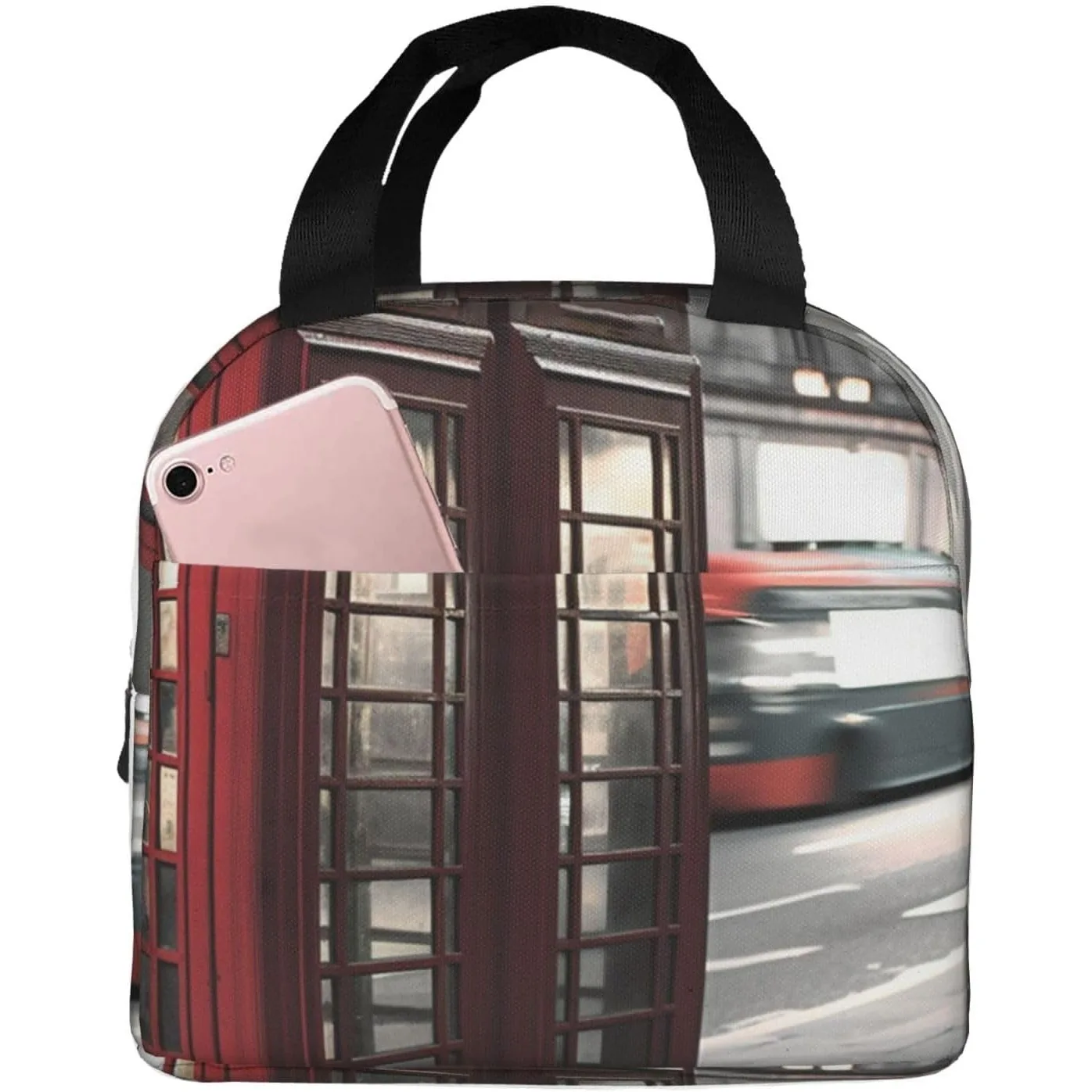 

Lunch Bag Insulated Telephone Booth Lunch Box for Women Men Reusable Lunch Tote Cooler Bag for Office Picnic