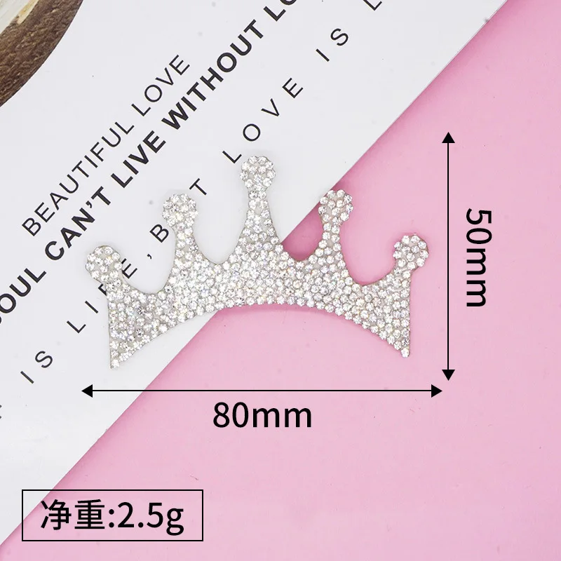 New 1pc Self-adhesive Glitter Rhinestone Star Crown Patches for Clothing No Need Iron on Clothes Shoe Jeans Small Badges Sticker