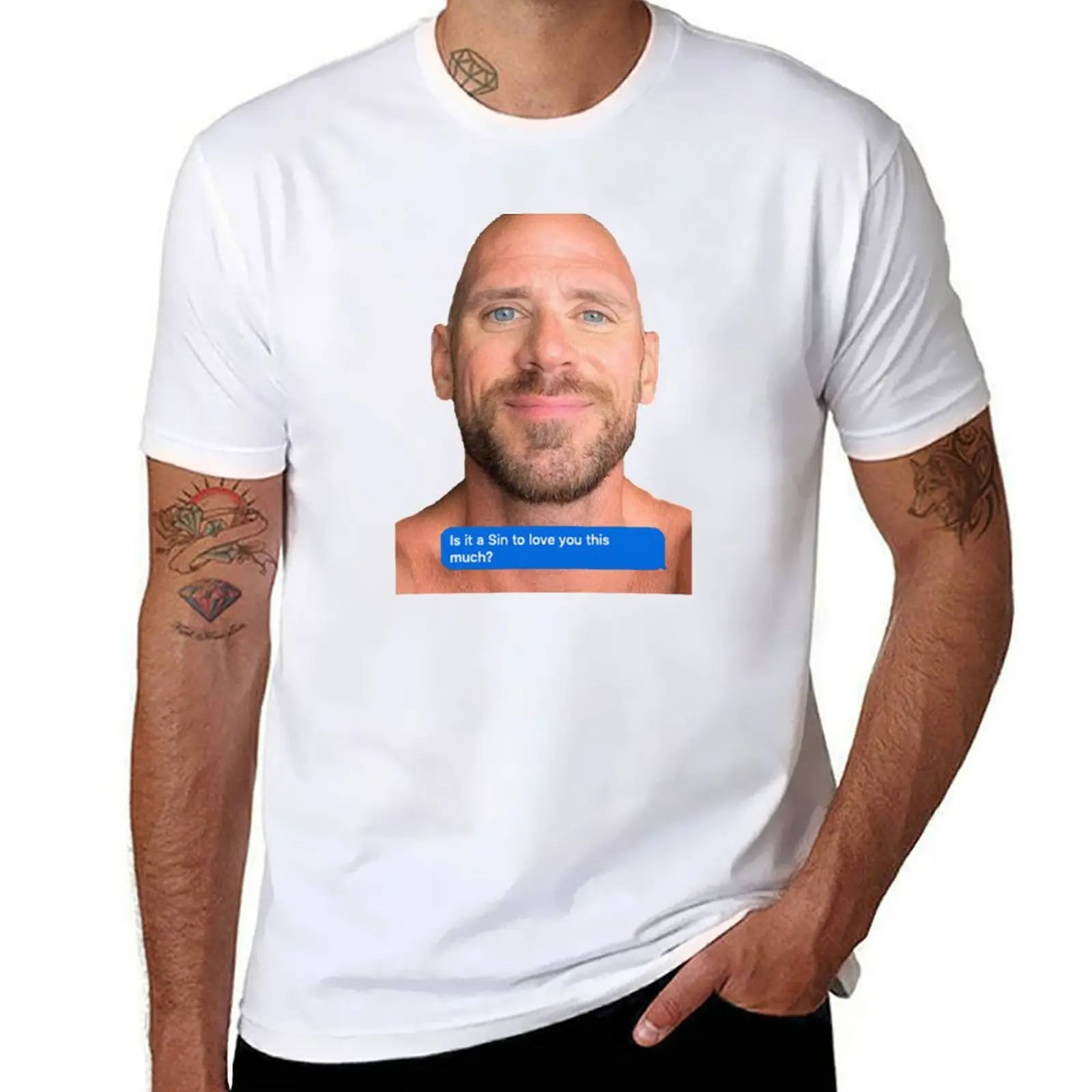 

Johnny Sins Flirty Text Bubble T-Shirt man t shirt cotton man t shirts graphic T-Shirt