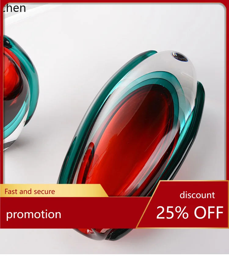 ZMLlight luxury high-end glazed vase, dining table entrance glass art flower ware