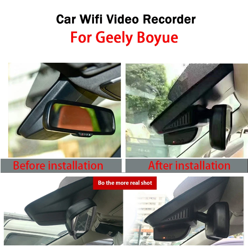 Car DVR Wifi Video Recorder Dash Cam Camera Night Vision Control Phone APP 2160P For Geely Atlas Deluxe 4WD 2016 2017 2018 2019