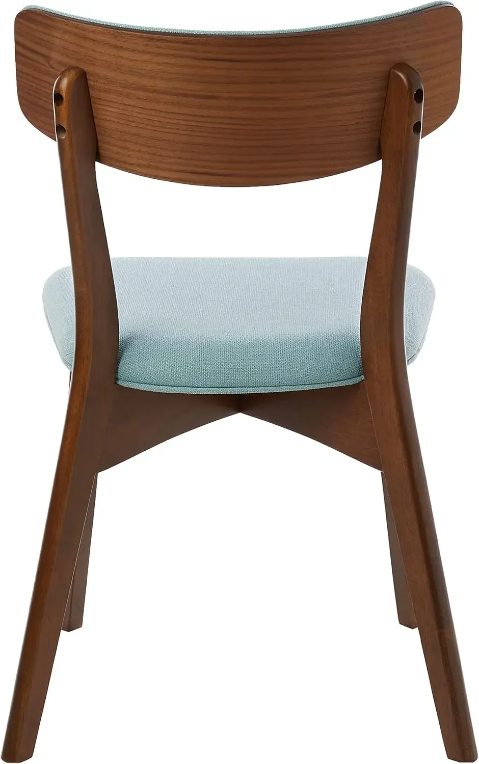 Abrielle Mid-Century Modern Fabric Dining Chairs with Natural Walnut Finished Rubberwood Frame, 2-Pcs Set, Mint / Natural Walnut