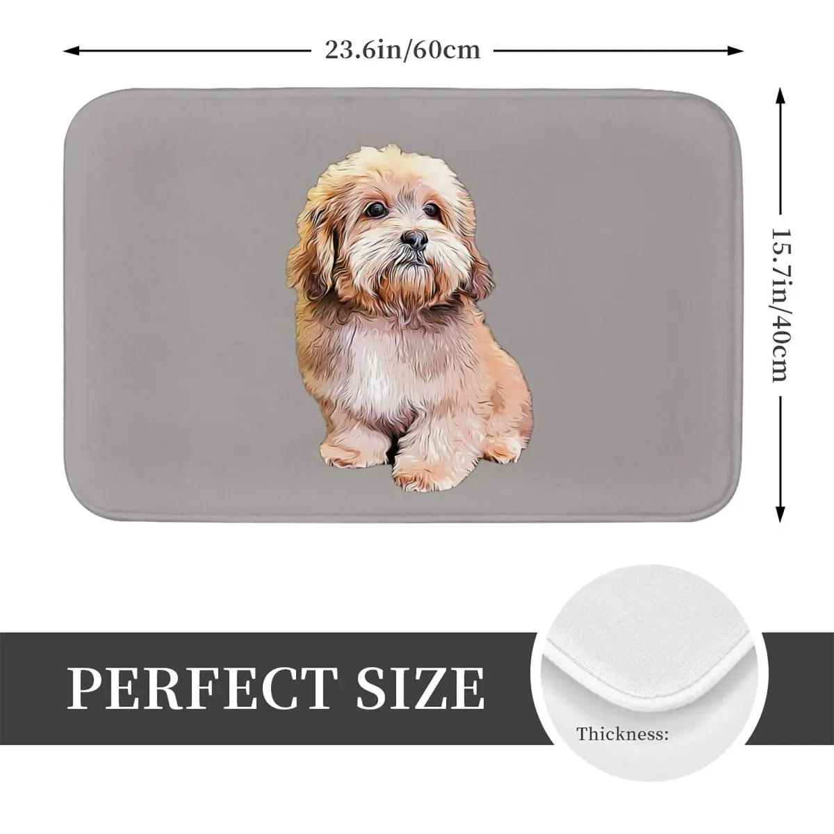 Shihpoo Doodle Poodle Cutie Pie Non-slip Doormat Floor Mat Carpet Rug for Kitchen Entrance Home Bathroom Living room Footpad Mat