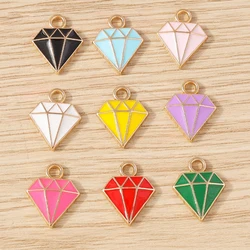 10pcs 11x14mm Cute Enamel Triangle Shape Charms Pendants for Jewelry Making Drop Earrings Necklace Bracelets DIY Crafts Supplies