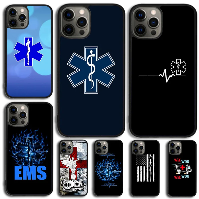 EMT EMS Ambulance Phone Case Cover For iPhone 16 15 14 SE 2020 XR XS 11 12 13 Mini Pro MAX Plus