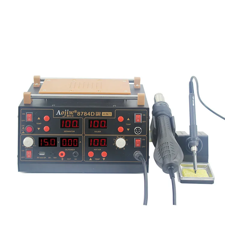 8784D 열풍 납땜 스테이션 700W 고속 열 450 ° 자동 절전 및 냉기 기능을 갖춘 C 디지털 LED 디스플레이