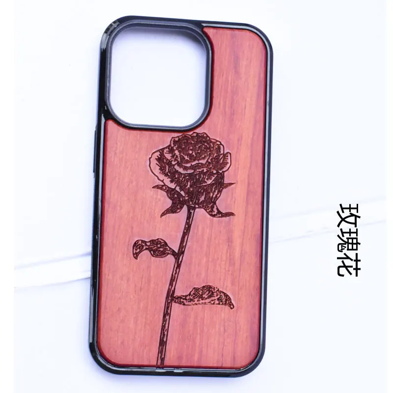 

Shockproof Wood TPU Case For iPhone 16 Pro Case Carved Wood Cover Funda For iPhone 16 Pro Max Cases