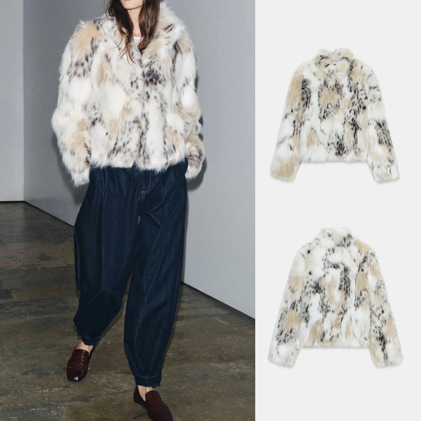 

Новое осеннее женское длинное пальто Sve с прямыми штанинами и эффектом искусственного меха, французское пальто из полиэфирного волокна, застежка-молния