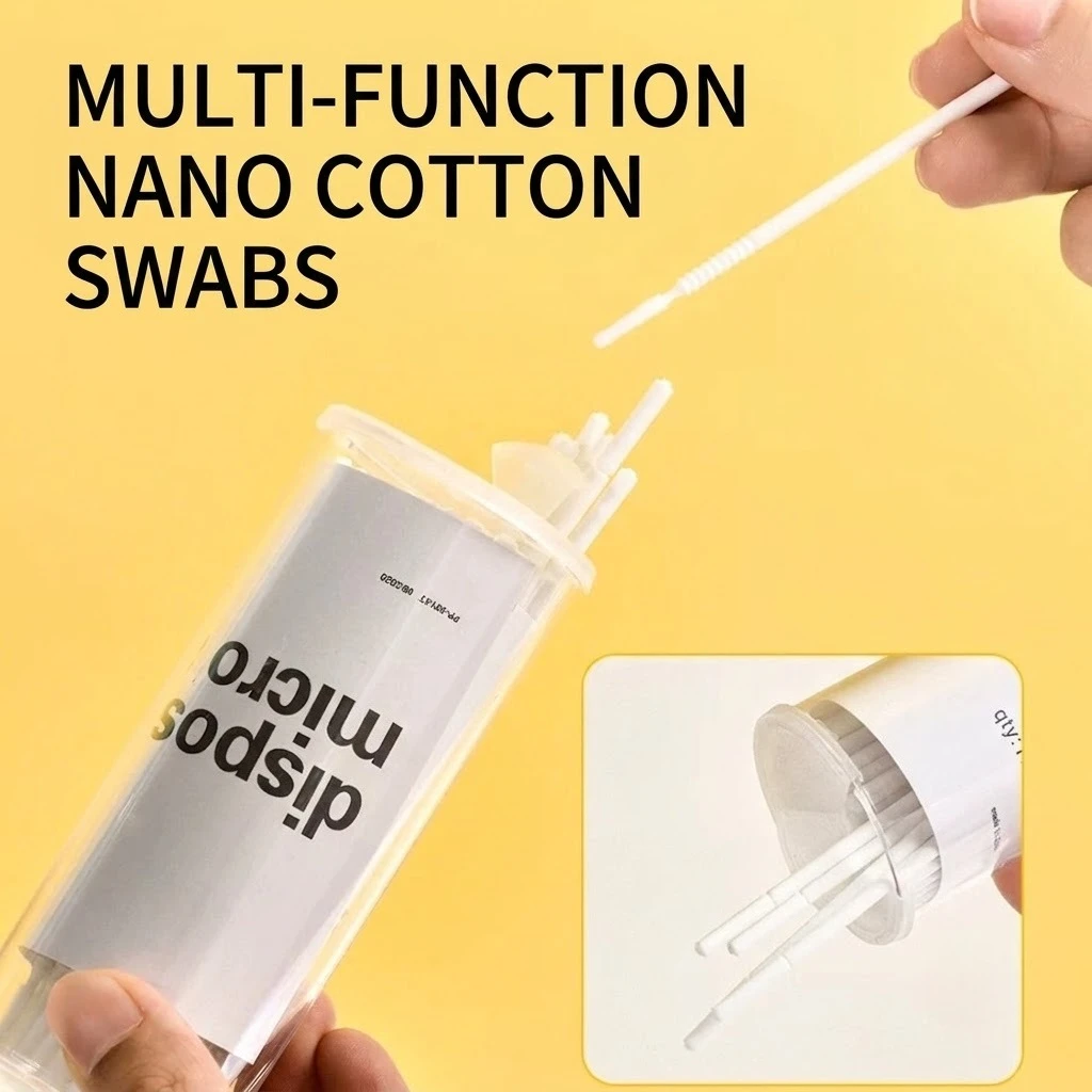 Women Micro Applicator Brushes for Lash Extensions & Microblading – Hygienic Multi-Purpose Makeup Swabs in Dispenser Box