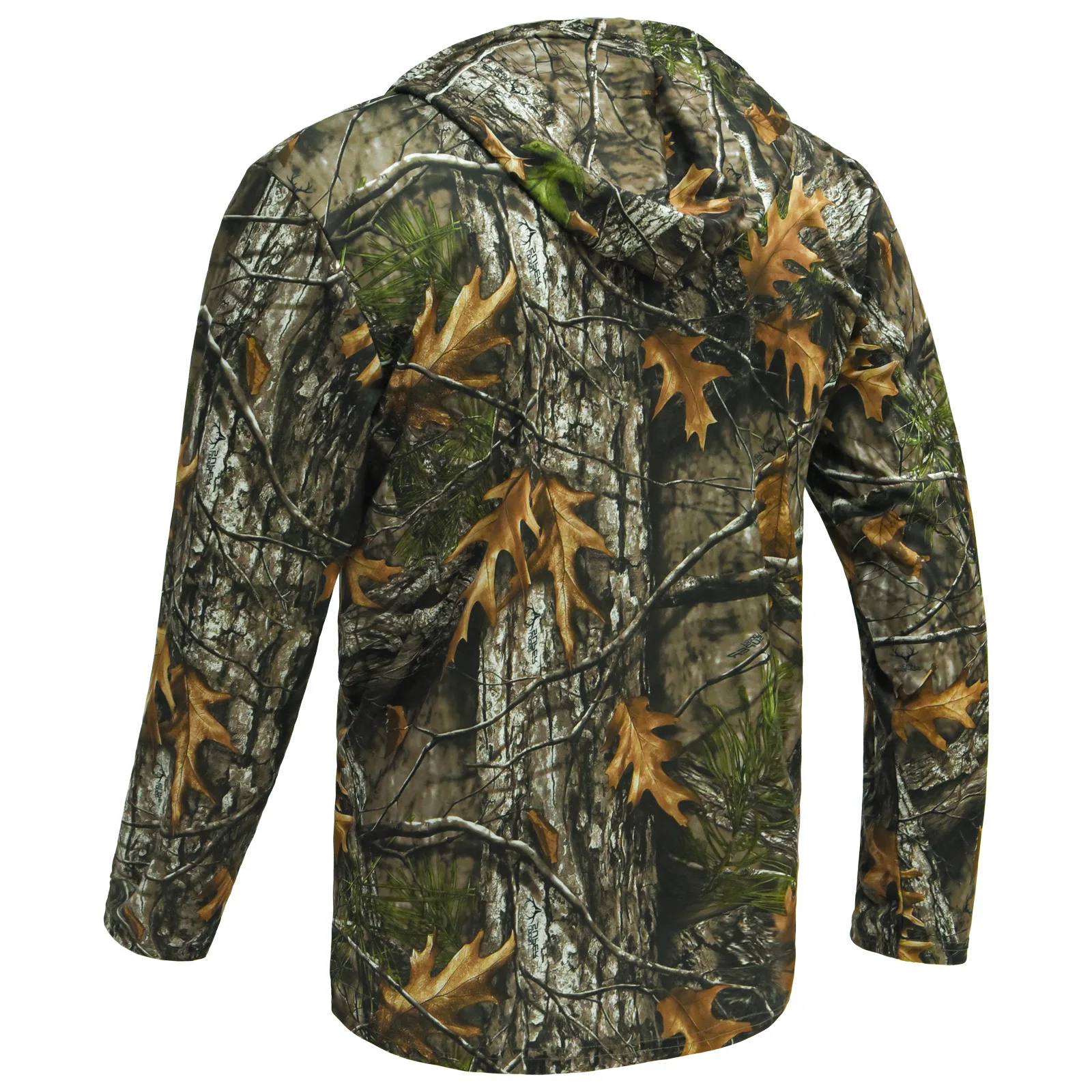 

Outdoor Hunting Bird Watching Photography Tree Camouflage Men's Sunscreen Hoodie Round Neck Long Sleeve T-shirt Fishing Hiking