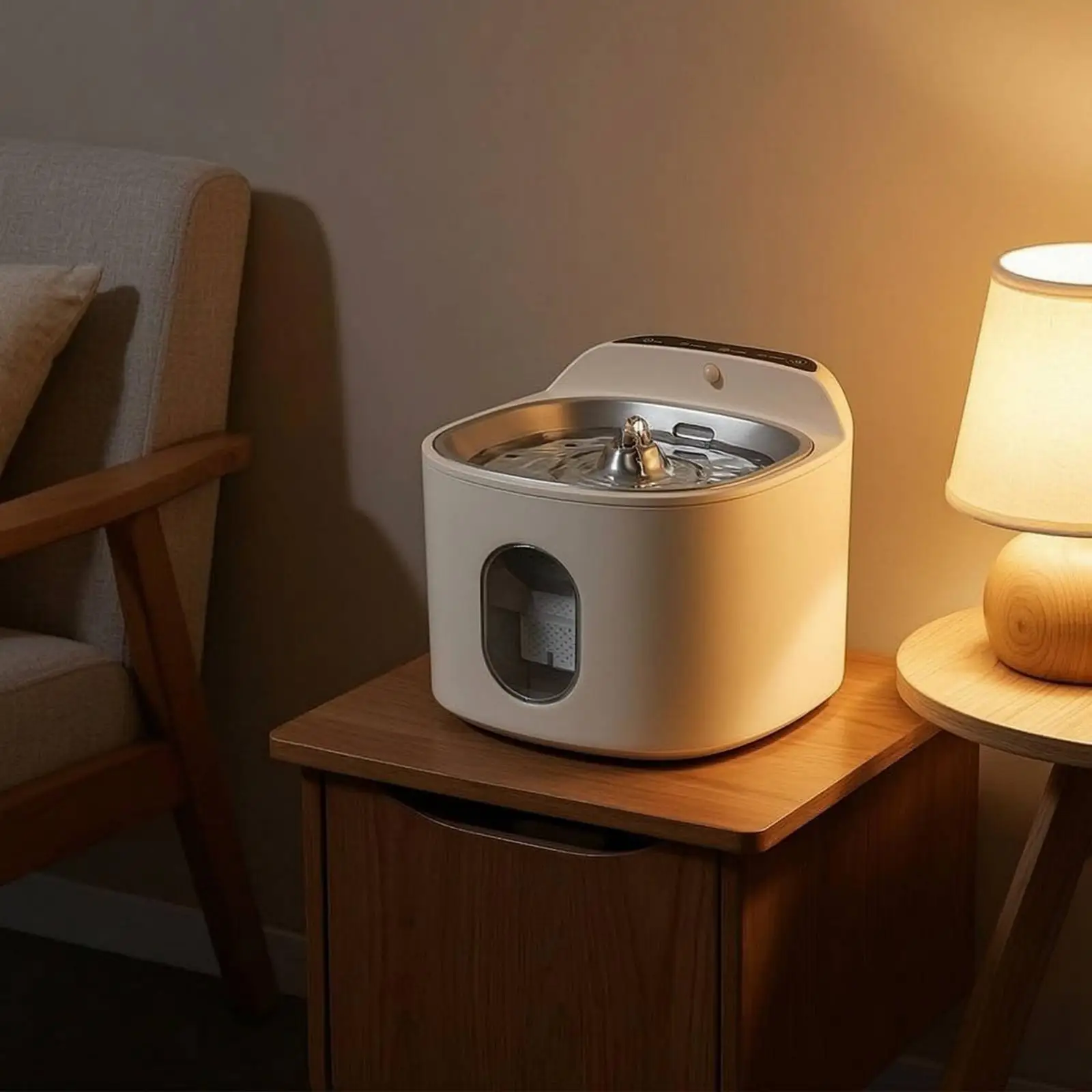 Rechargeable Automatic Drinking Founta Four Liter Stainless Steel Pet Water Dispenser Portable Fountain for Indoor Cats Dogs view 5