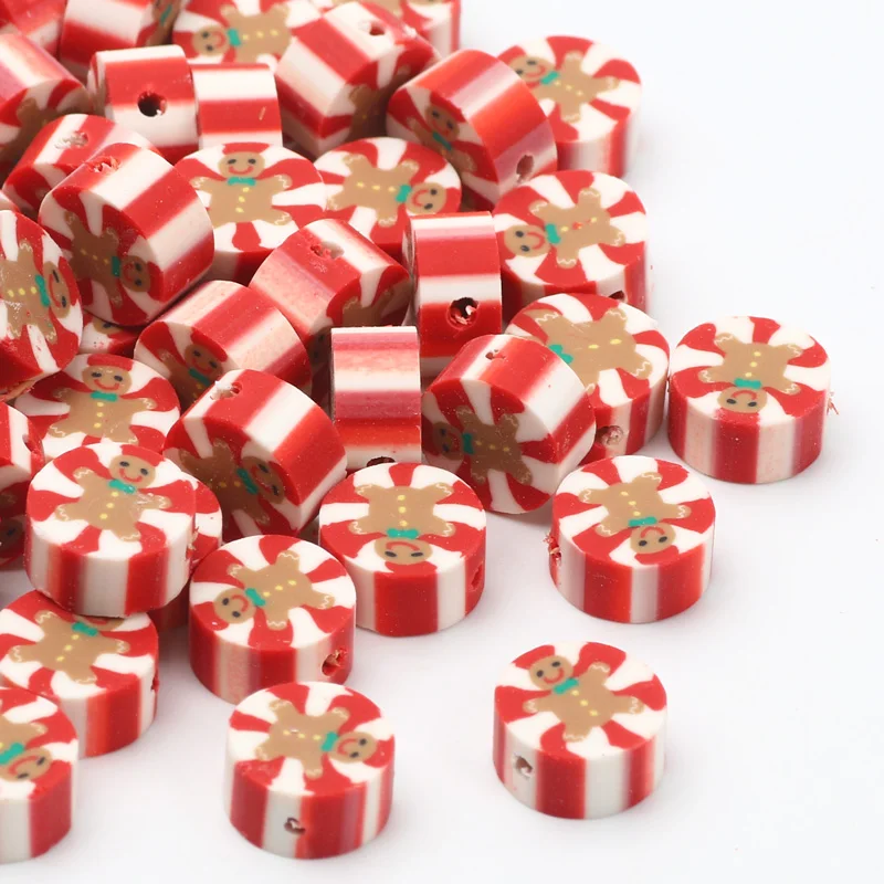 20/50/100pcs Polymer Clay Beads Christmas Gingerbread Man Beads Loose Spacer Beads For Jewelry Making Diy Bracelets Accessories