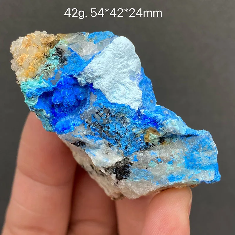 100% Natural Blue Cyanotrichite Mineral Specimen Healing Crystal Popular Jewelry Collection Ornaments