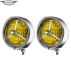 4.5'' LED Classic Custom Brim Trim Cover Fog Lamps Chrome Motorcycle Fog Lights For Harley Lucas