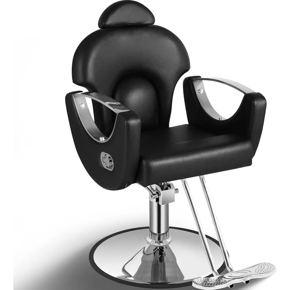 

Салонное кресло для парикмахера, парикмахерское кресло с откидной спинкой и сверхмощным гидравлическим насосом, поворотное на 360° парикмахерское кресло для плетения волос