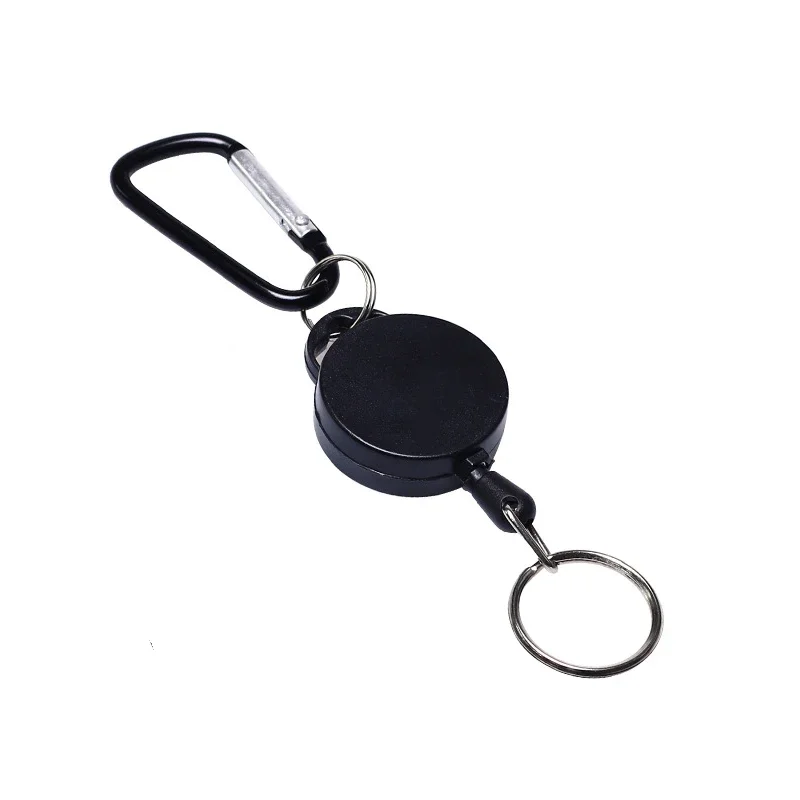 Retractable Keychain Badge Reel Holder Clips Easy-To-Pull Buckle Rope Elastic Keychain for Keychain for Camping Outdoor Key Ring