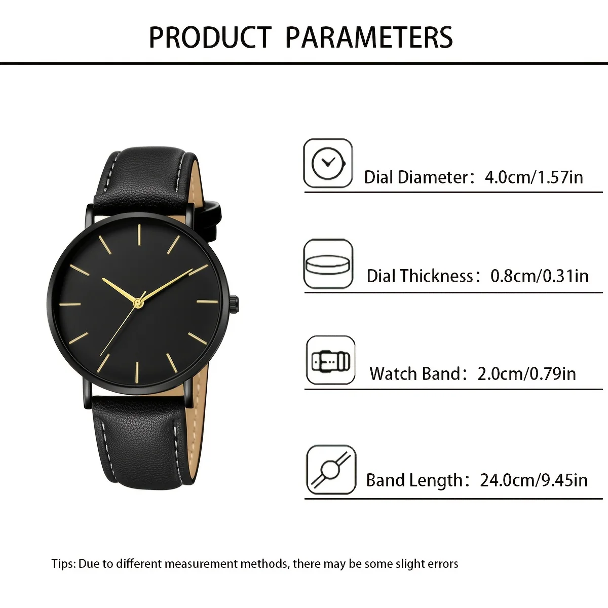 2pcs/set, Simple Business Men's Round Quartz Watch & Crown Beads Bracelet Set