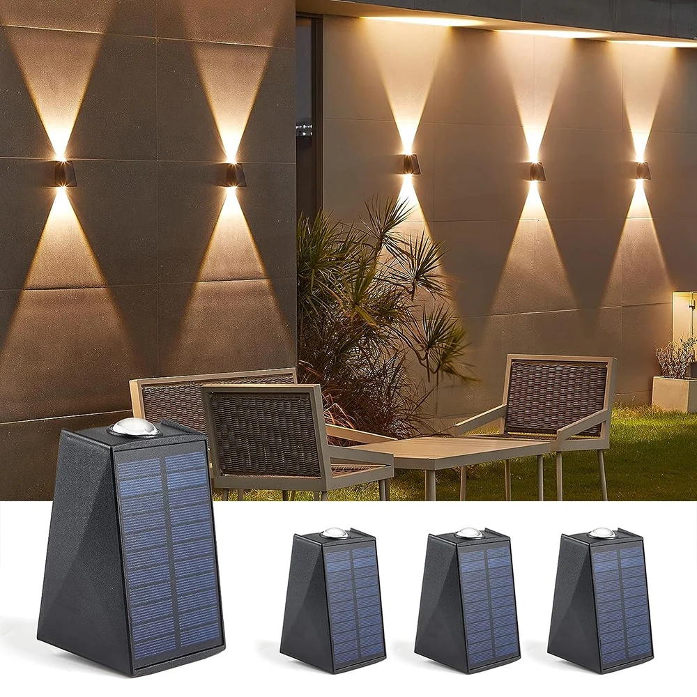 

Solar Wall Lights Up and Down IP65 Waterproof Patio Wall Light Fixture LED Solar Lights for House Garage Garden Yard Porch