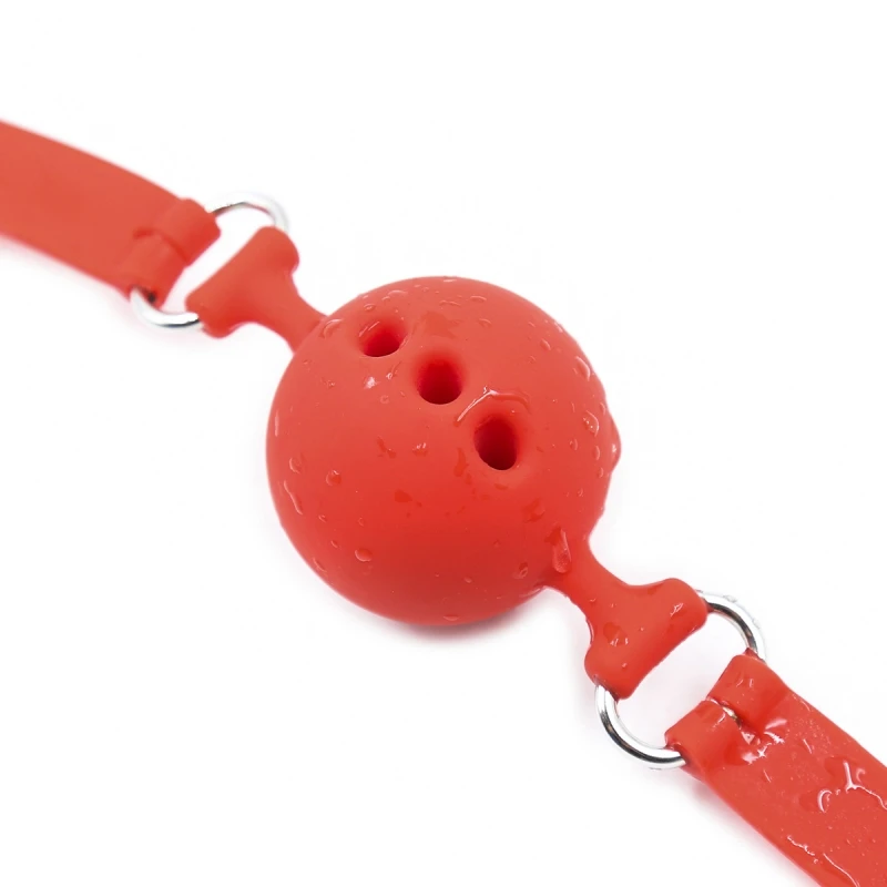 3.5~5.0cm Pure Silicone Ball Mouth Plug with 3 Breathing Holes for SM Games Fun Adult Gag Toys