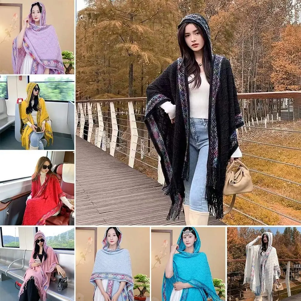 

Ethnic Style Knitted Tassel Shawl Sun Protection Sunscreen Temperament Cardigan Thin Up Kimono Cardigans For Women Lady Girl