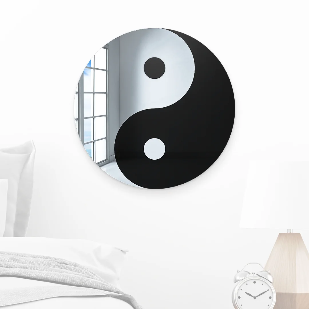 3D YinYang Acrylic Mirror Tai Chi Taiji Taijitu Symbol for Wall 3D Wall Hanging Mirror Wall Art Decor for Home Studio Office