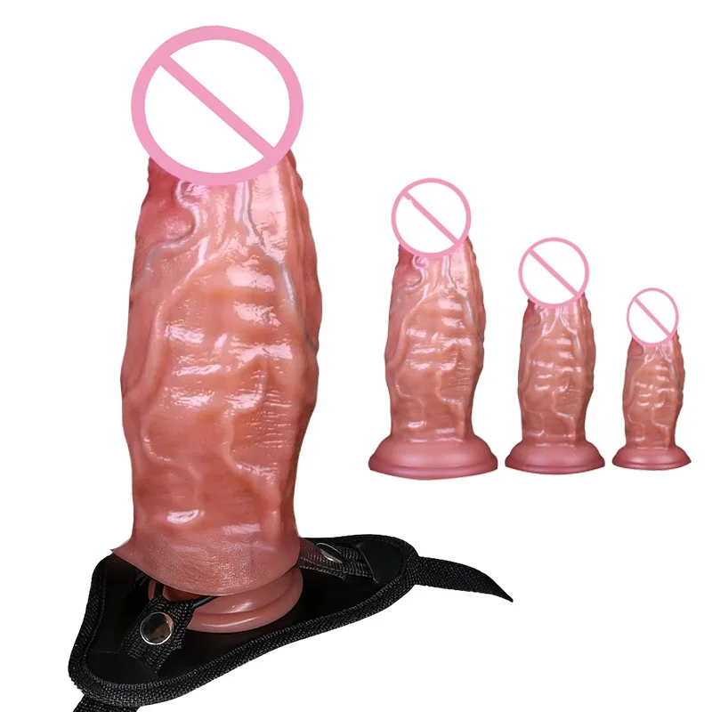 Wearable Strap on Realistic Anus Butt Plug Silicone Dildo Big for Women Silicone Penis Masturbation Suction Cup Adult Sex Toys