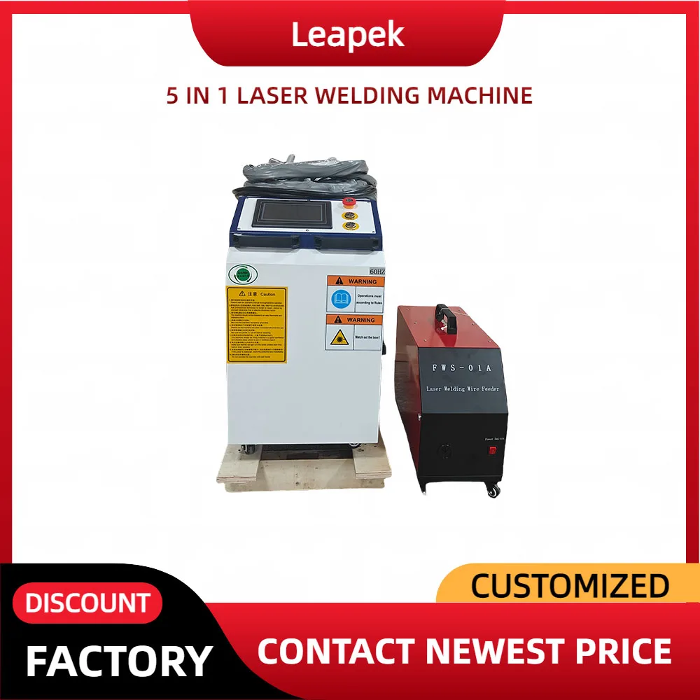 

5in1 Laser Welding Machine for Lithium Batteries Copper Aluminum Stainless Steel Handheld Double Wire Feeder MAX Source