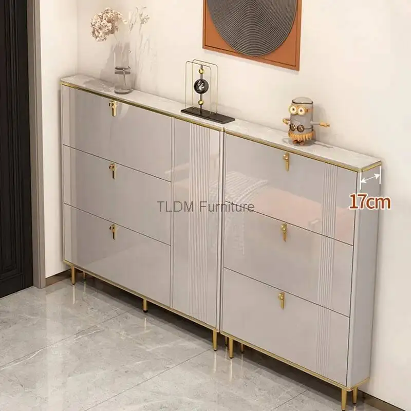 

Shoe Organizer Mobile Cabinets Living Luxury Room Narrow Storage Shoe Shelf Space Saving Display Arredamento Home Furniture