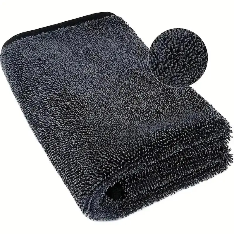 ·Dark Gray Extra Large Microfiber Car Wash Towel Highly Absorbent Efficient Auto Cleaning Cloth