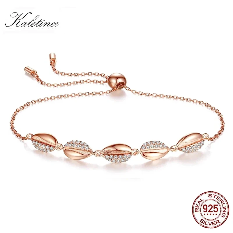 

KALETINE стерлингового серебра 925 пробы в стиле бохо, ракушка, веревка, ножные браслеты для женщин, нежный браслет в виде ракушки, пляжный браслет-цепочка, ювелирные изделия